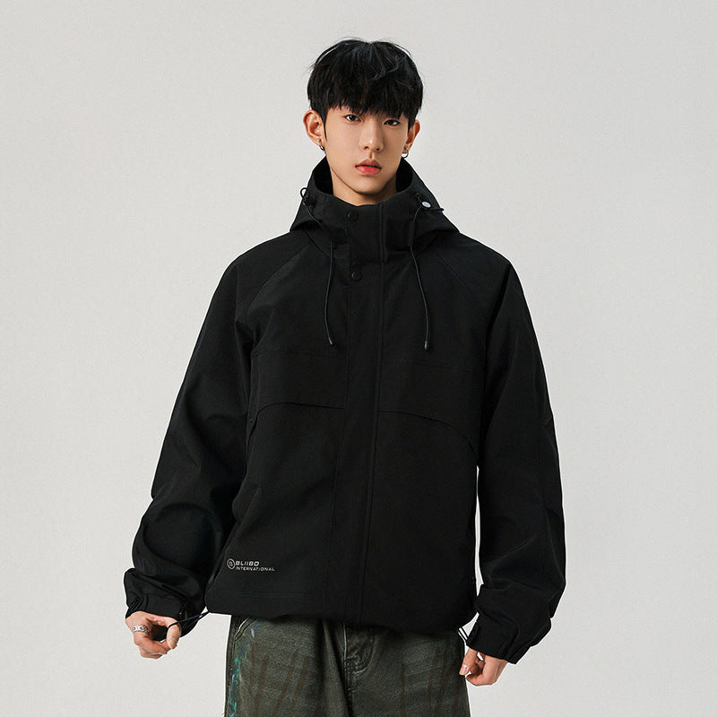 Herren Technische Kapuzen-Softshelljacke mit hohem Kragen und verstellbarem Saum Nord Taschen