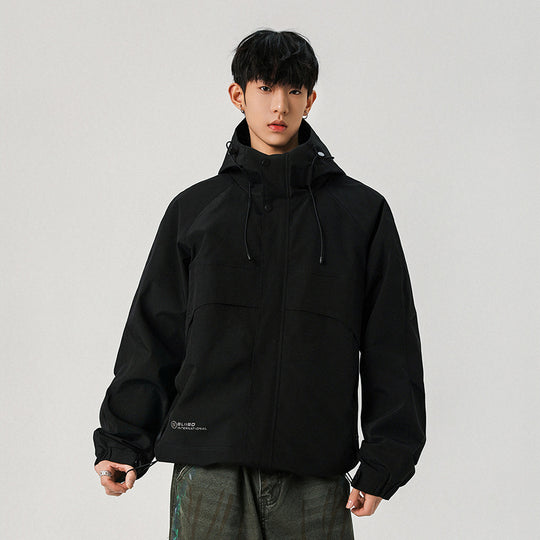 Herren Technische Kapuzen-Softshelljacke mit hohem Kragen und verstellbarem Saum Nord Taschen
