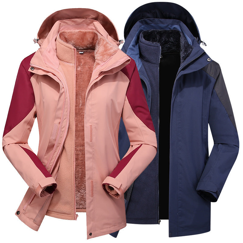 Damen zweilagige Softshelljacke mit herausnehmbarer Teddyfleece-Innenjacke und verstellbarer Kapuze Nord Taschen
