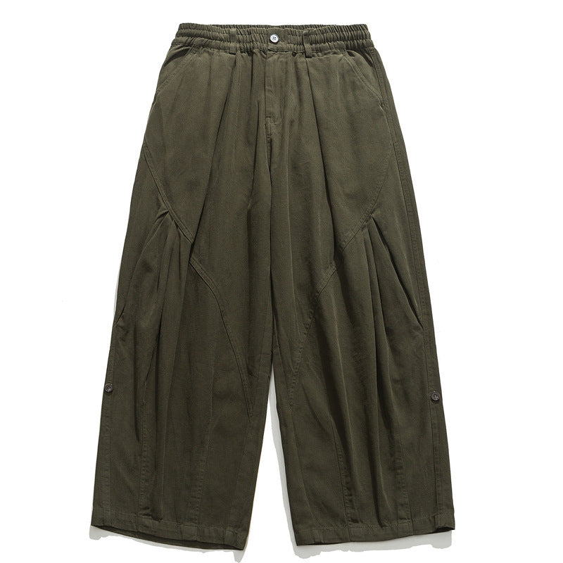 Damen Culotte-Hose im Paperbag-Stil mit elastischem Bund, Teilungsnähten und weitem Bein Nord Taschen
