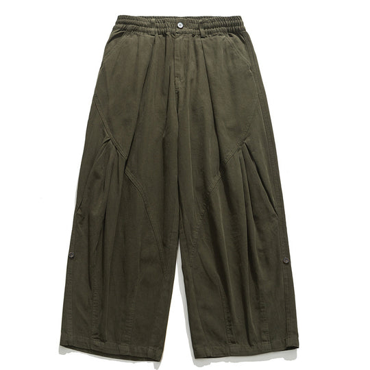 Damen Culotte-Hose im Paperbag-Stil mit elastischem Bund, Teilungsnähten und weitem Bein Nord Taschen
