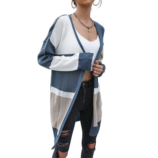 Damen Lässige Strickjacke mit geometrischem Design Nord Taschen