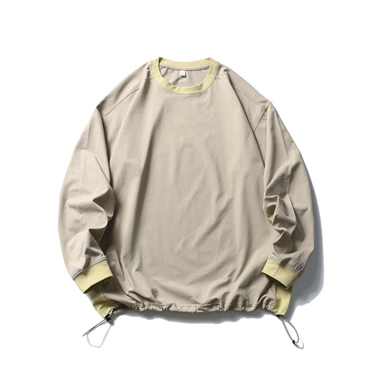Unisex Oversize-Fleecepullover mit Kordelzugsaum und Kontrastkragen Nord Taschen