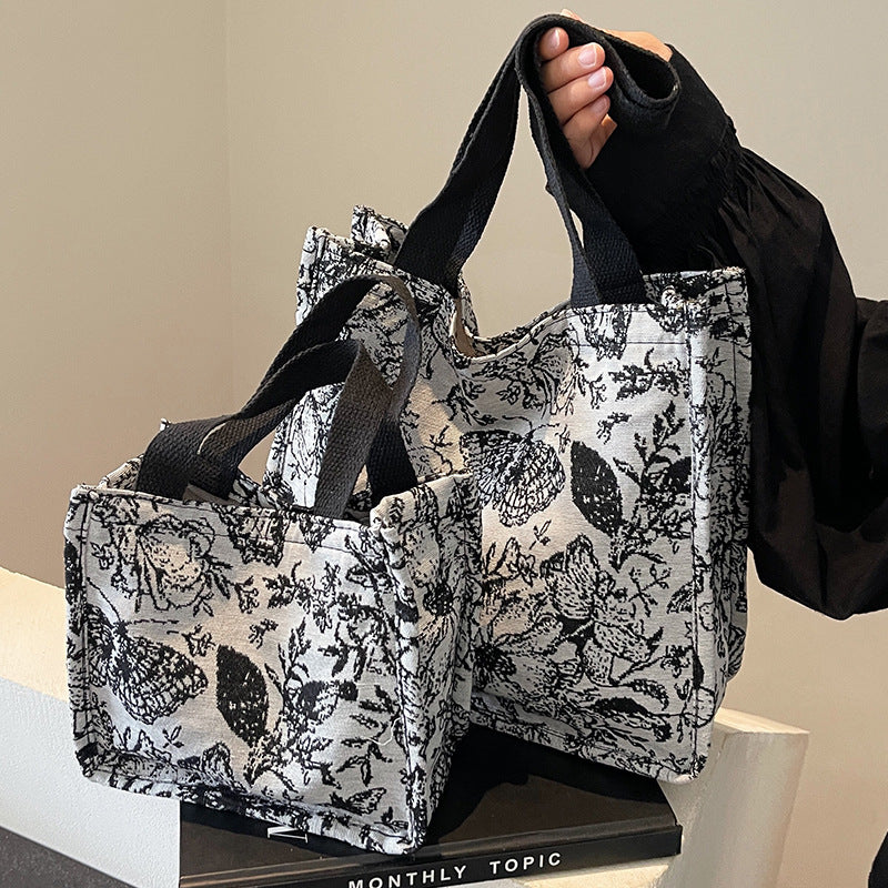 Damen Baumwoll-Canvas-Shopper mit floralen Mustern Nord Taschen