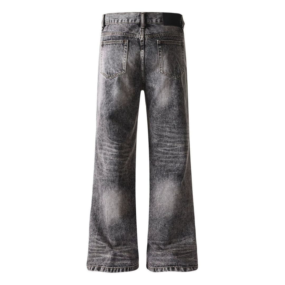 Damen weite Cropped-Jeans mit hoher Taille und Used-Effekt Nord Taschen