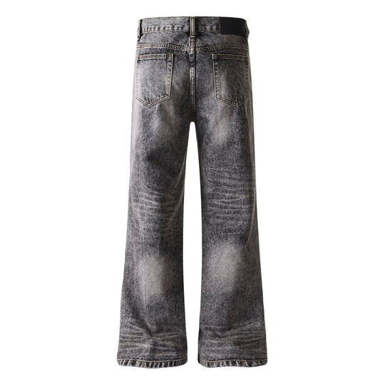 Damen weite Cropped-Jeans mit hoher Taille und Used-Effekt Nord Taschen