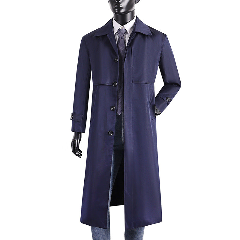 Herren langer Trenchcoat mit verdeckter Knopfleiste und wasserabweisender Ausstattung Nord Taschen