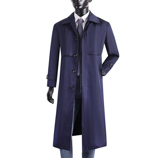 Herren langer Trenchcoat mit verdeckter Knopfleiste und wasserabweisender Ausstattung Nord Taschen