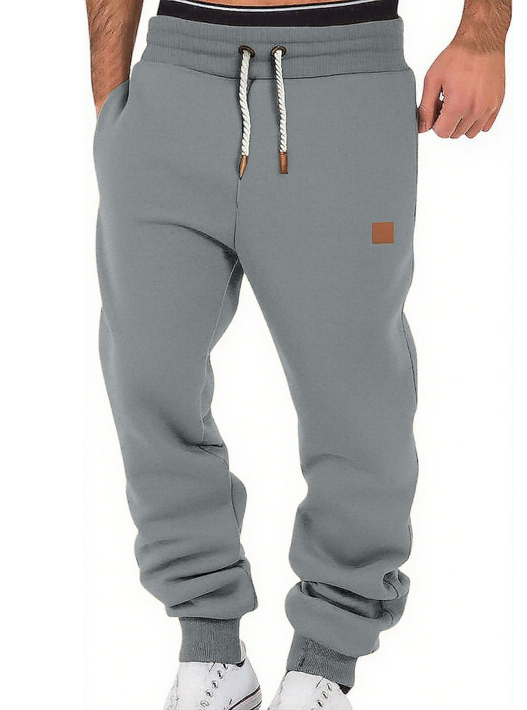 Herren nan komfortable Jogginghose aus hochwertiger Baumwollmischung mit elastischem Bund Kordelzug und Bündchen