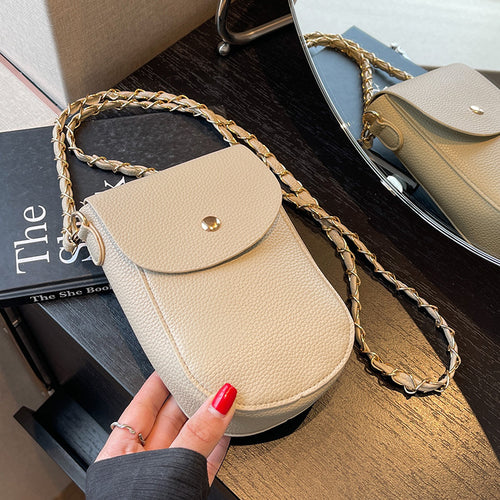Damen Umhängetasche aus hochwertigem Leder mit elegantem Klappverschluss Nord Taschen