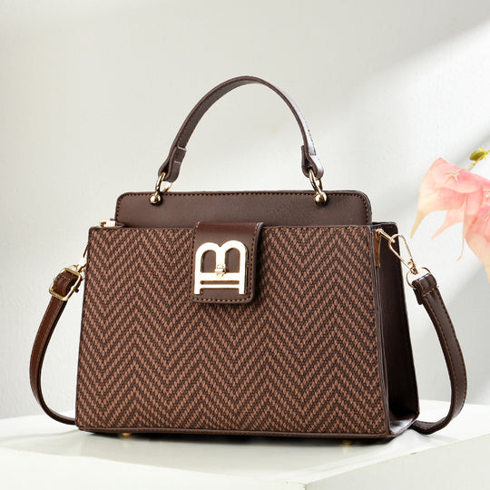 Damen Handtasche mit raffiniertem Zickzackmuster und abnehmbarem Schultergurt Nord Taschen