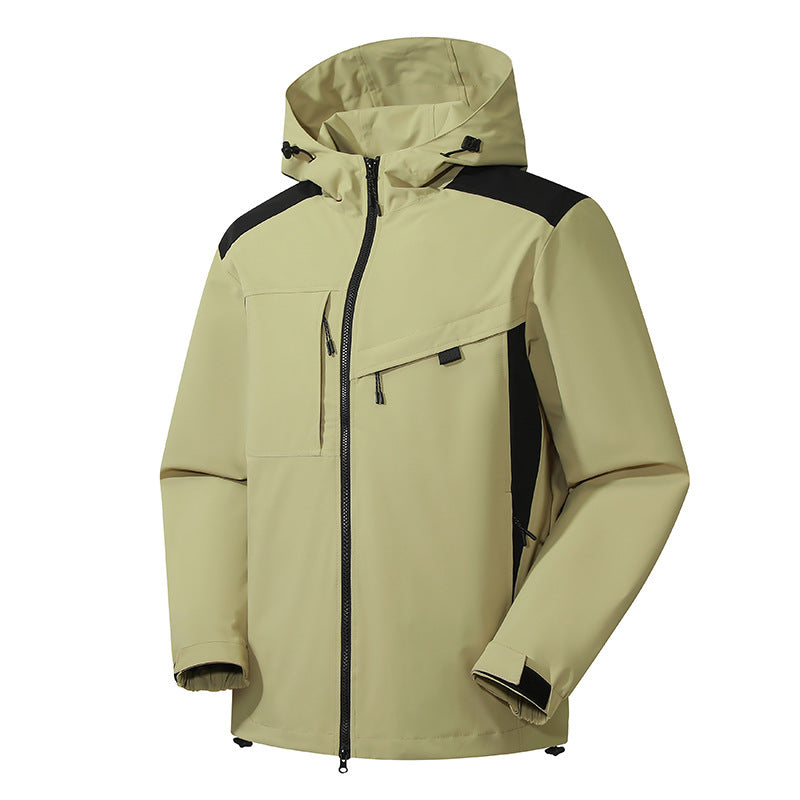 Herren Softshell Outdoorjacke mit wasserdichter Membran und verstellbarer Kapuze Nord Taschen