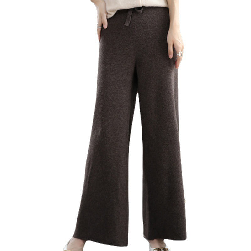 Damen High‑Waist Palazzo‑Strickhose mit Kordelzug und kaschmirähnlicher Weichheit Nord Taschen