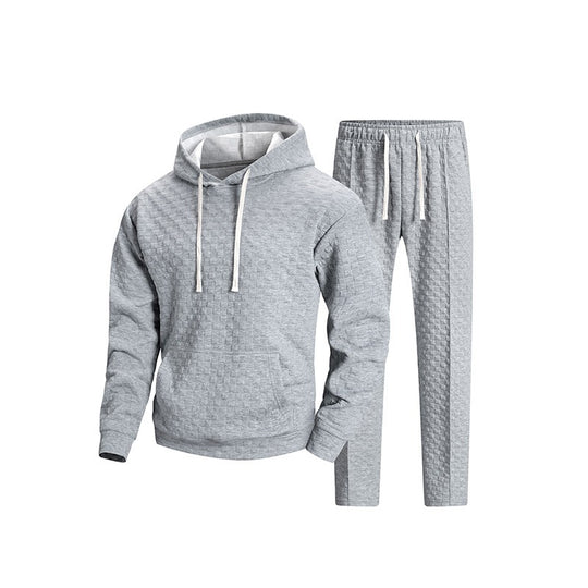 Herren Texturiertes Freizeit-Trainingsset mit Kapuzenpullover und konischer Jogginghose Nord Taschen