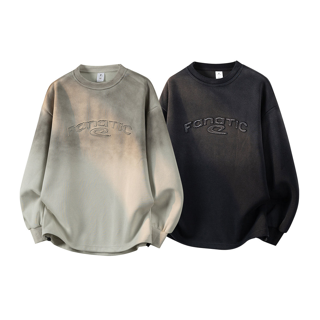 Damen Oversize-Sweatshirt mit gesticktem Schriftzug, abgerundetem Saum & überschnittener Schulter Nord Taschen