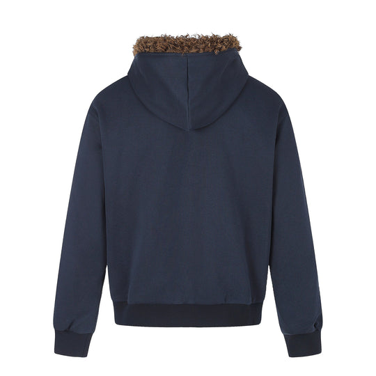 Herren Kapuzenjacke mit Kunstfellbesatz, Reißverschluss und Vintage‑Flaggenprint Nord Taschen