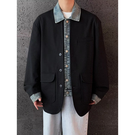 Herren Oversized Sakkojacke mit aufgesetzten Pattentaschen Nord Taschen