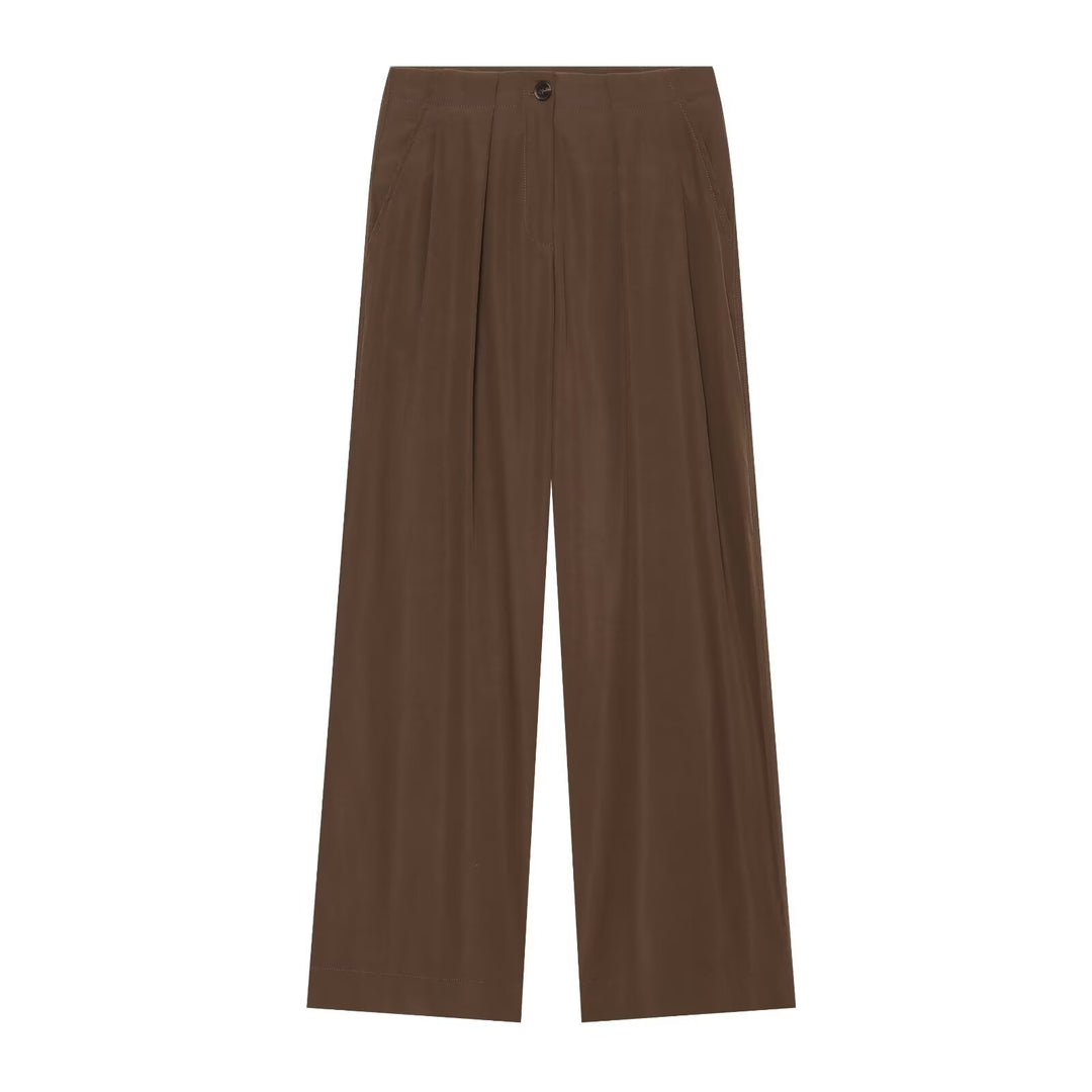 Damen Hochtaillierte Palazzo-Hose mit Bundfalten und seitlichen Eingrifftaschen Nord Taschen