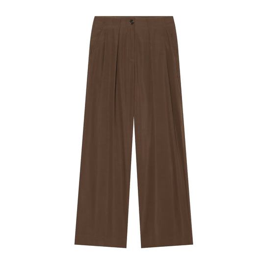 Damen Hochtaillierte Palazzo-Hose mit Bundfalten und seitlichen Eingrifftaschen Nord Taschen