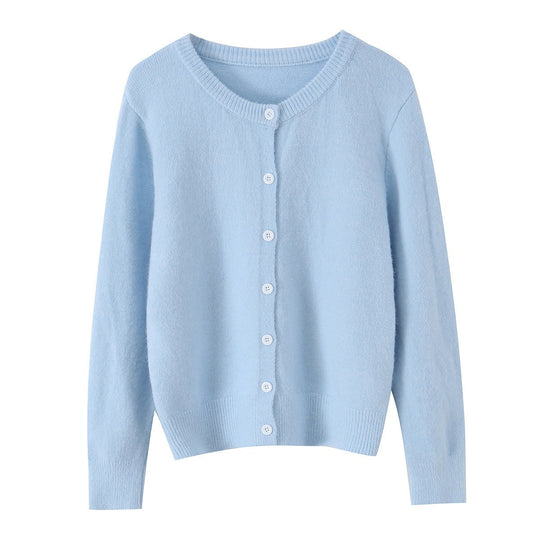 Damen Feinstrick-Cardigan mit Rundhalsausschnitt, durchgehender Knopfleiste und geripptem Saum Nord Taschen