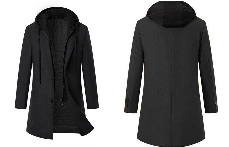 Herren Doppelreihiger City Mantel aus Wollmix mit taillierter Silhouette Nord Taschen