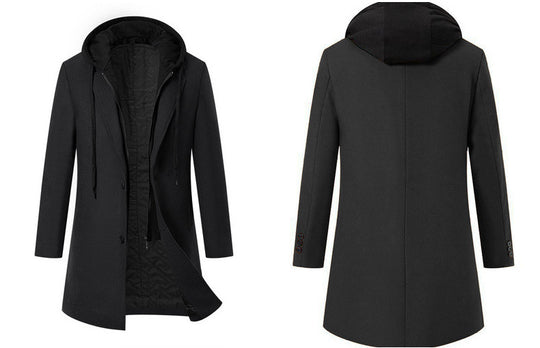 Herren Doppelreihiger City Mantel aus Wollmix mit taillierter Silhouette Nord Taschen