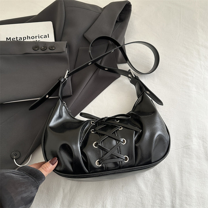 Damen Umhängetasche mit ausgefallenem Schnür-Design Nord Taschen