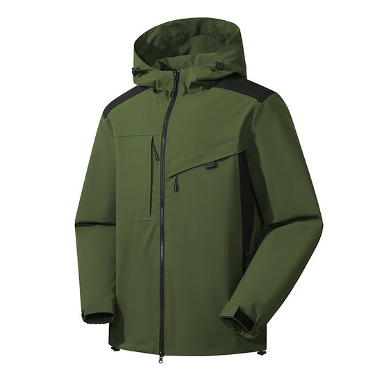 Herren Softshell Outdoorjacke mit wasserdichter Membran und verstellbarer Kapuze Nord Taschen