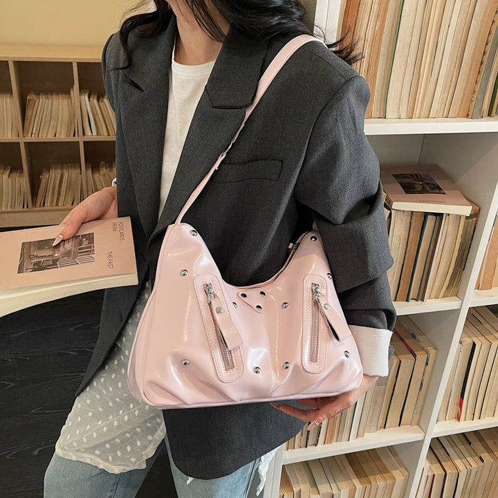 Damen Hobo-Tasche mit markanten Reißverschlüssen Nord Taschen