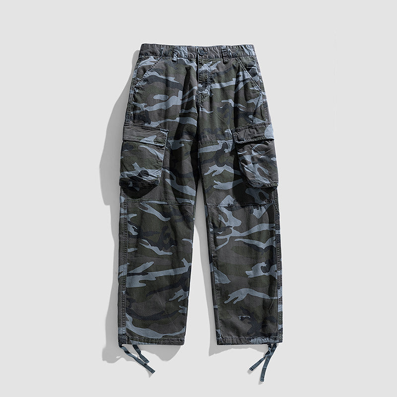 Herren Camouflage-Cargo-Hose im Loose-Fit mit Multifachtaschen, Tunnelzug und verstellbaren Beinabschlüssen Nord Taschen