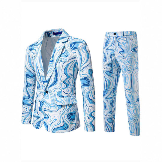 Herren Zweiteiliges Statement-Sakko und Anzughose mit psychedelischem Swirl-Print Nord Taschen