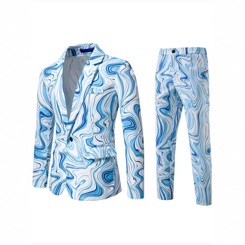 Herren Zweiteiliges Statement-Sakko und Anzughose mit psychedelischem Swirl-Print Nord Taschen