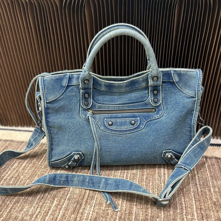 Damen Denim Handtasche mit abnehmbarem Schulterriemen Nord Taschen
