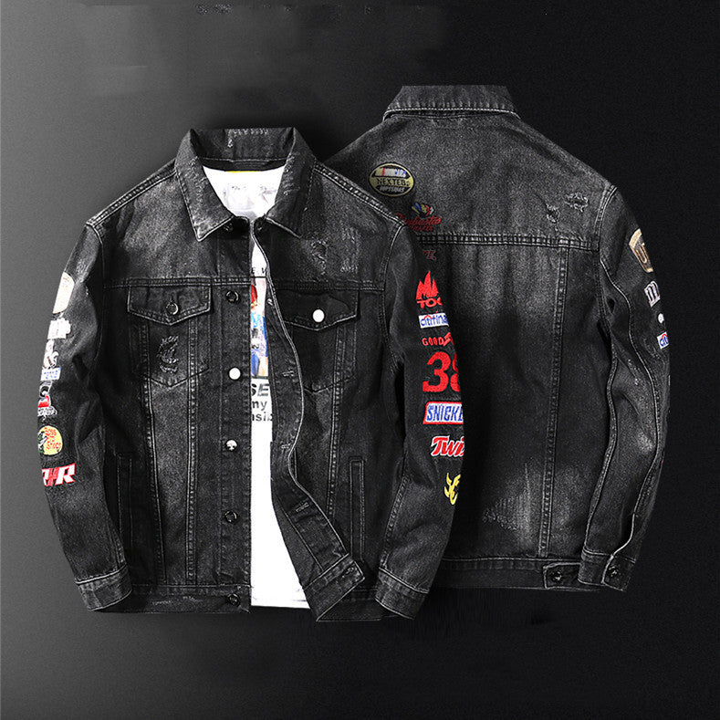 Herren Modische Denim-Jacke Nord Taschen