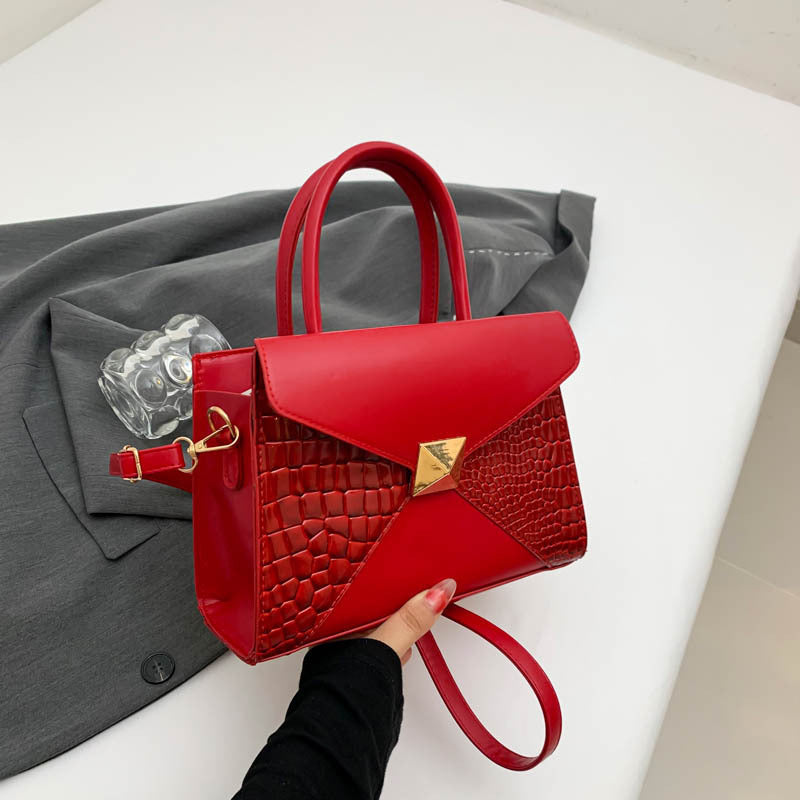 Damen elegante Handtasche mit moderner Krokodilprägung und stilvollem Verschluss Nord Taschen