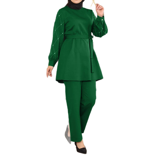Damen Elegantes Tunika-Set mit Hose Nord Taschen