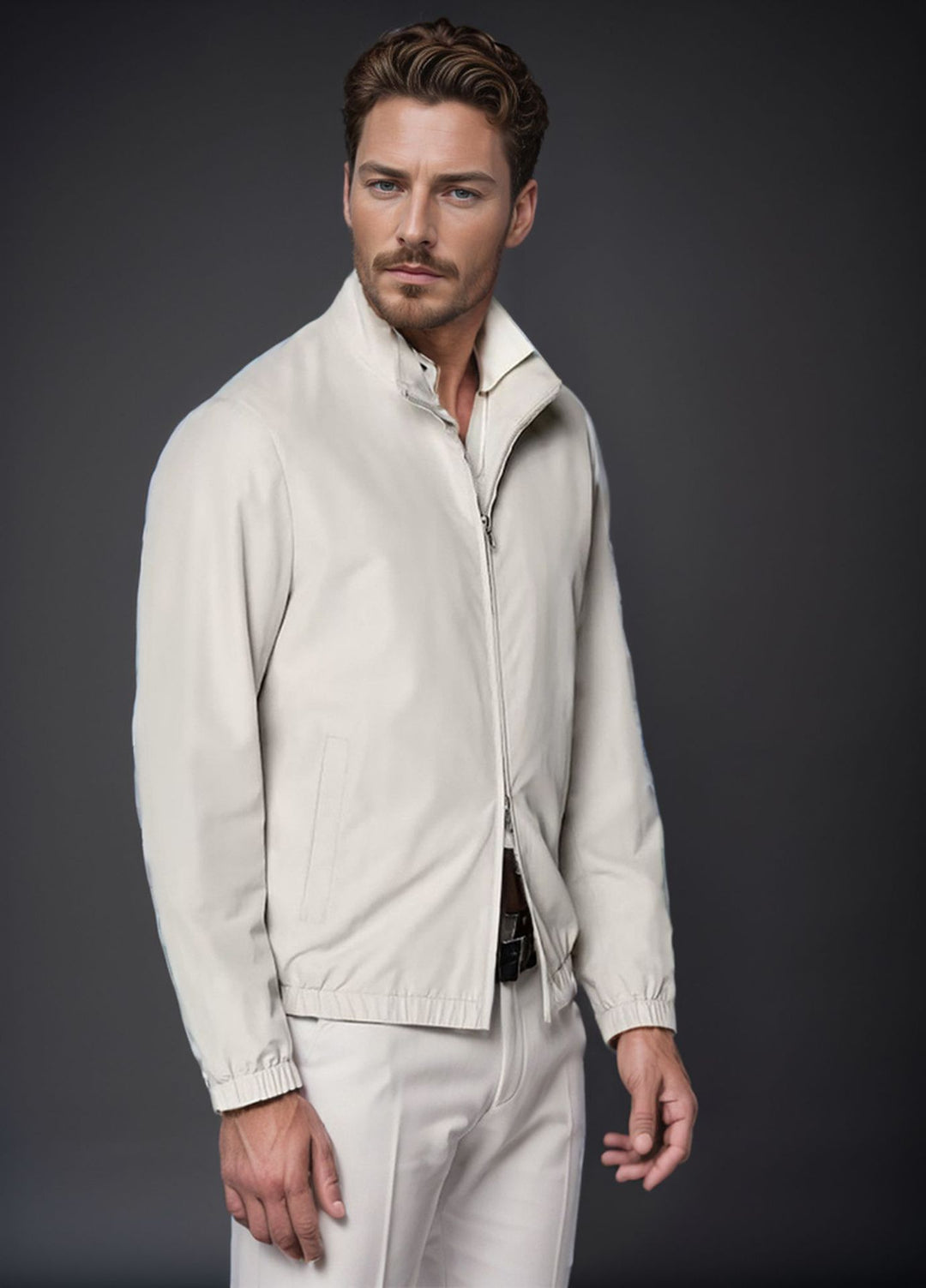 Herren Leichte Zip-Übergangsjacke mit Stehkragen und minimalen Nähten Nord Taschen