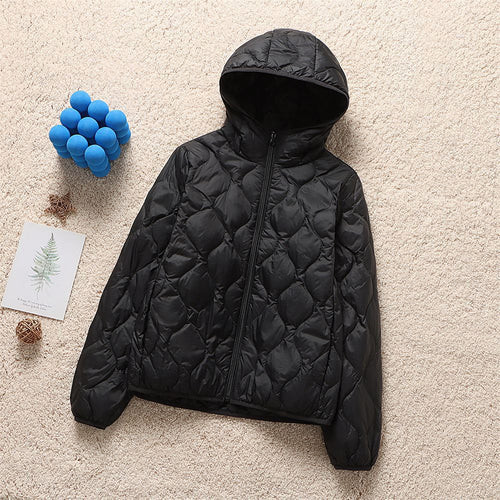 Damen Gesteppte Kapuzenjacke mit organischer Tropfensteppung und komprimierbarer Thermofüllung Nord Taschen