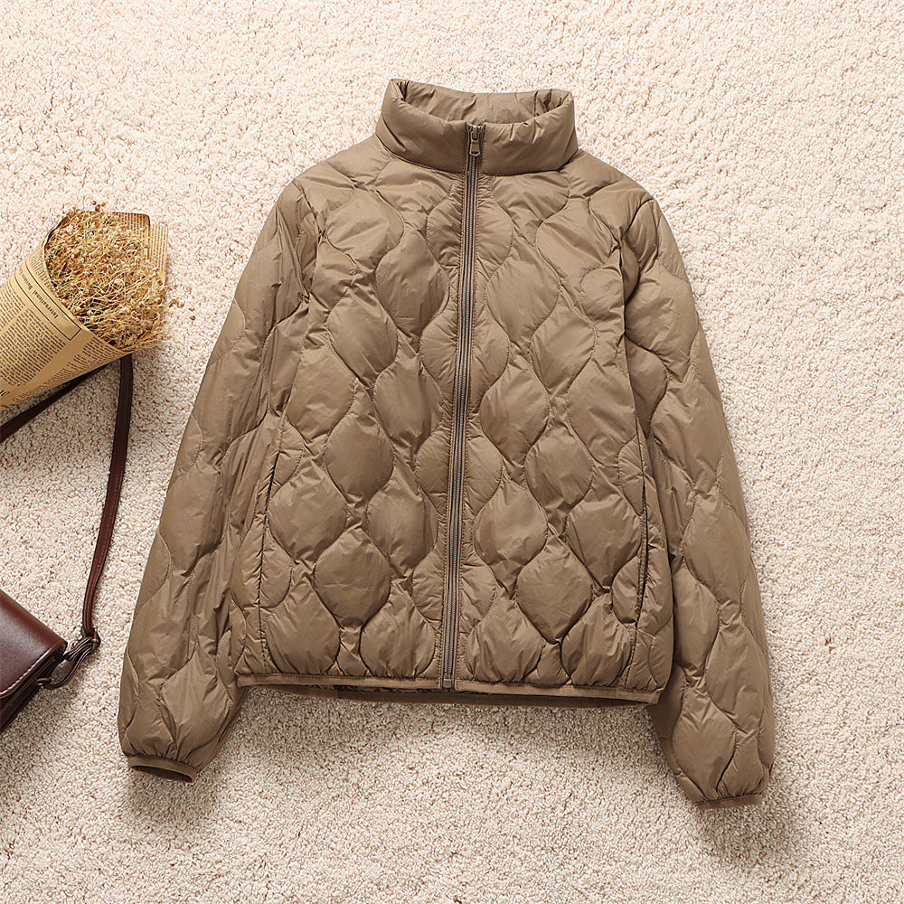 Damen leichte Stepp-Blousonjacke mit organischer Wellensteppung und Stehkragen Nord Taschen