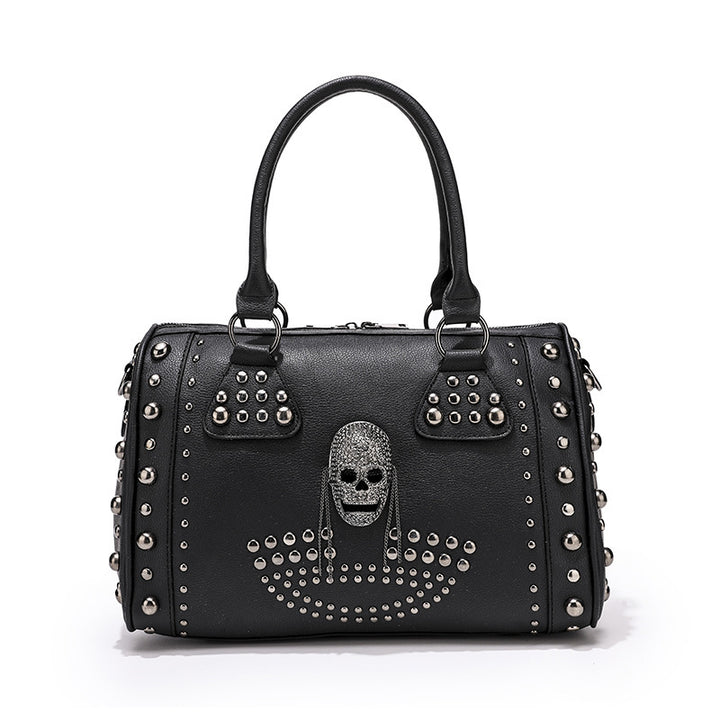 Damen Hobo-Tasche mit dekorativen Nieten und trendy Totenkopf-Applikation Nord Taschen
