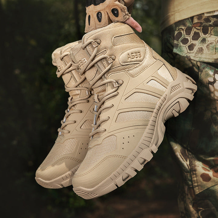 Herren hochgeschnittene Tactical Boots mit strapazierfähigem Obermaterial und rutschfester Sohle