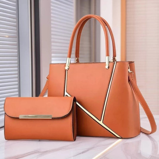 Damen Handtaschen Set mit schickem Clutch und goldenen Akzenten Nord Taschen