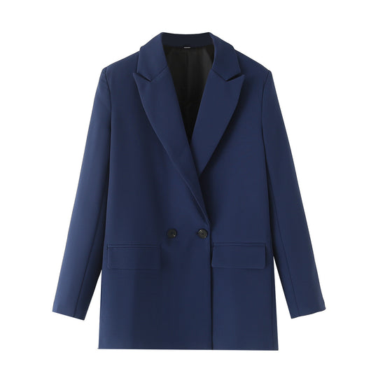Damen Langer Oversize-Blazer mit markantem Revers, Pattentaschen und leichter Schulterpolsterung Nord Taschen