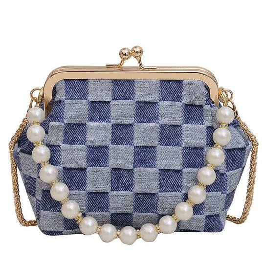 Damen elegante Beuteltasche mit Perlenschmuck Nord Taschen
