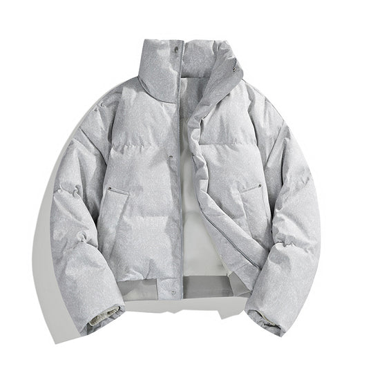 Herren Kurze wattierte Steppjacke mit hohem Stehkragen und matter Strukturoptik Nord Taschen