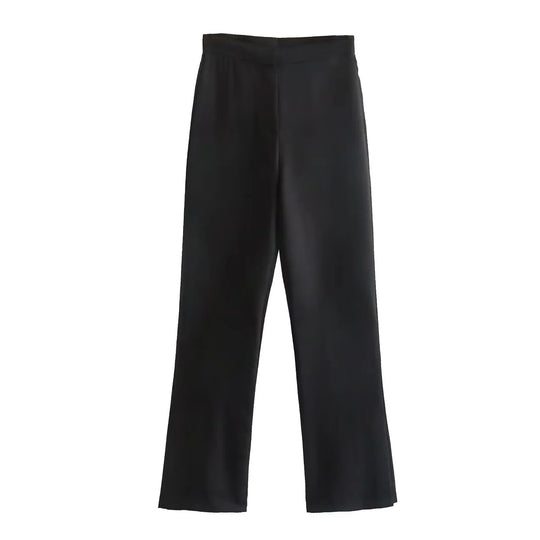 Damen Elegante Stretch-Hose mit geradem Bein und Bügelfalte Nord Taschen