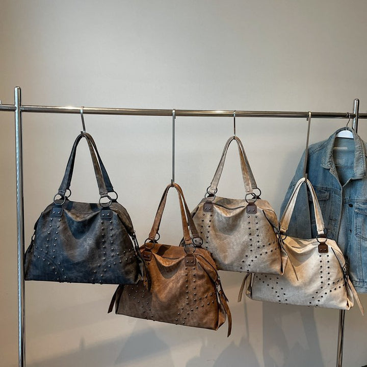 Damen modische Shopper-Tasche mit eleganten Nieten Nord Taschen
