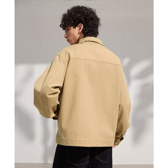 Herren Leichte Blousonjacke mit kontrastierter Zierband-Blende Nord Taschen