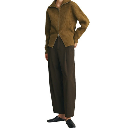 Damen Weit geschnittene High-Waist Anzughose Nord Taschen