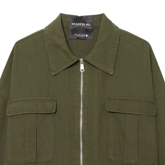 Damen Cropped Fieldjacke mit durchgehendem Reißverschluss, Pattentaschen und Tunnelzugtaillierung Nord Taschen